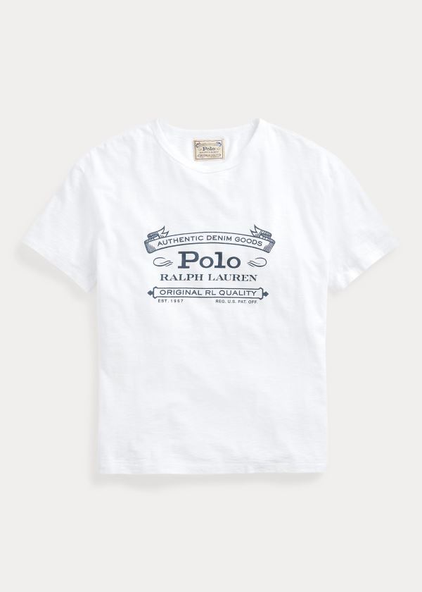 Playeras Polo Ralph Lauren Hombre Blancos - Classic Fit Graphic - JSTCA7514